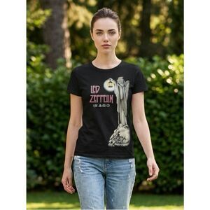 VINTAGE - Led Zepplin Hermit Unisex Black Short Sleeve Tee Shirt - Size Small